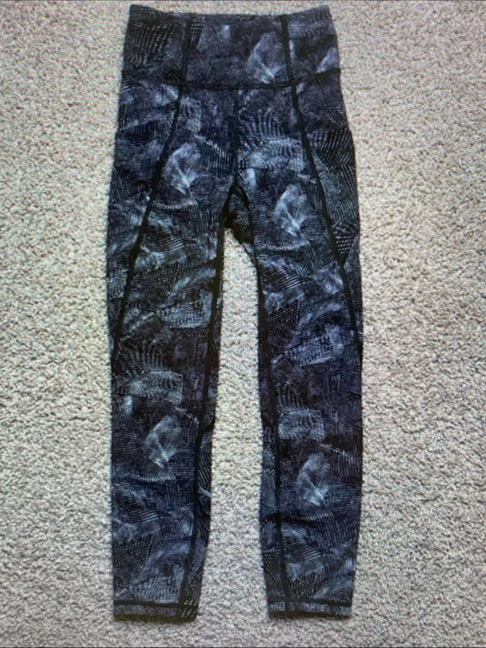lululemon athletica Black & Gray Printed High-Rise Leggings
